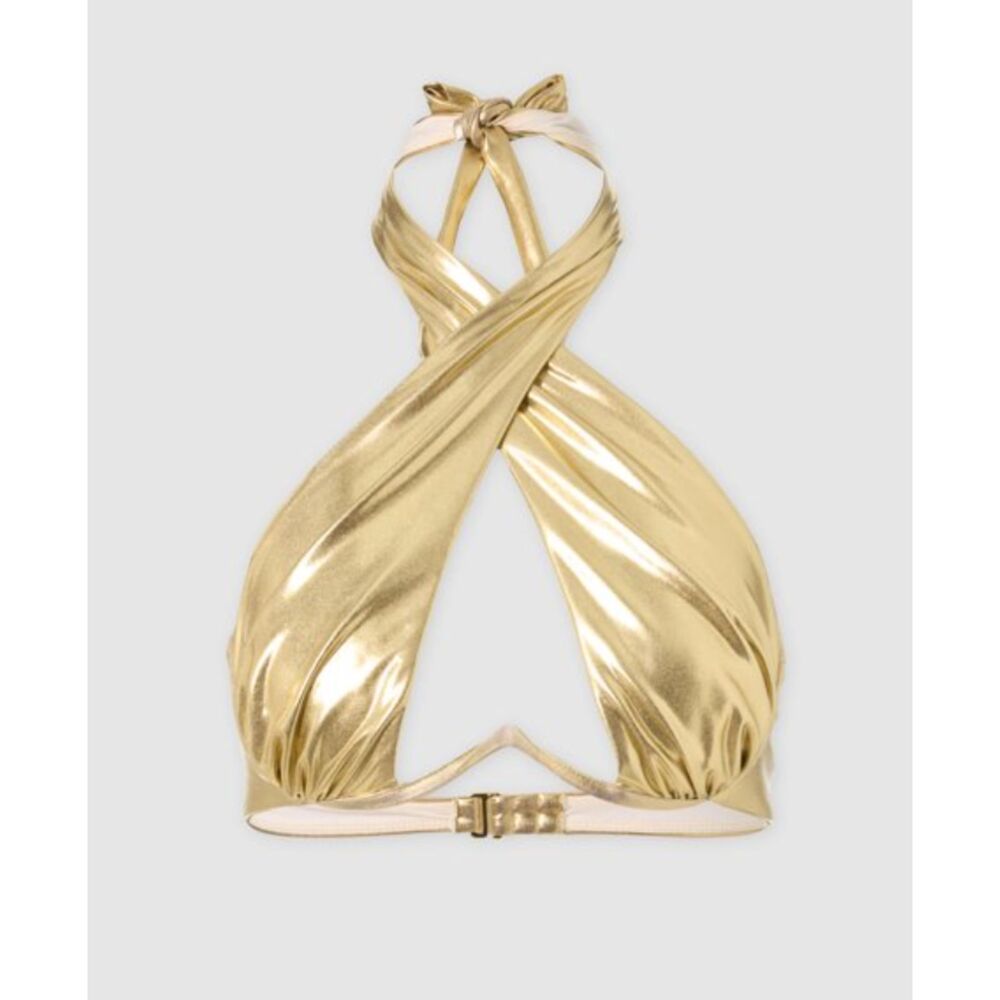 Hot Girl Summer by Megan Thee Stallion Women's Dipped in Gold Bikini Top